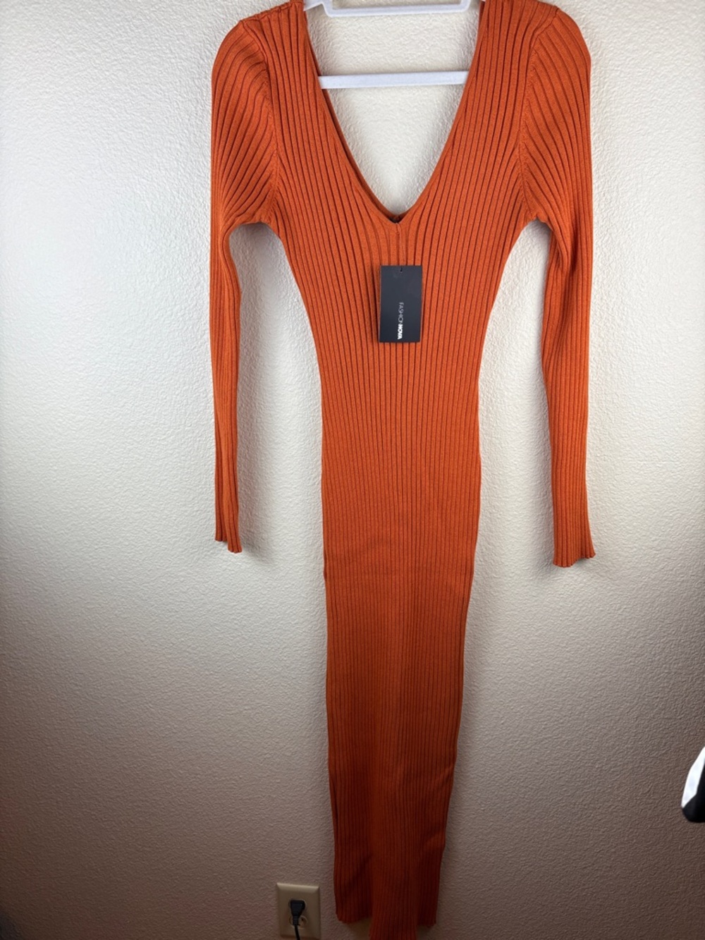 Fashion Nova Orange Kallan Knit Dress Size XL NWT